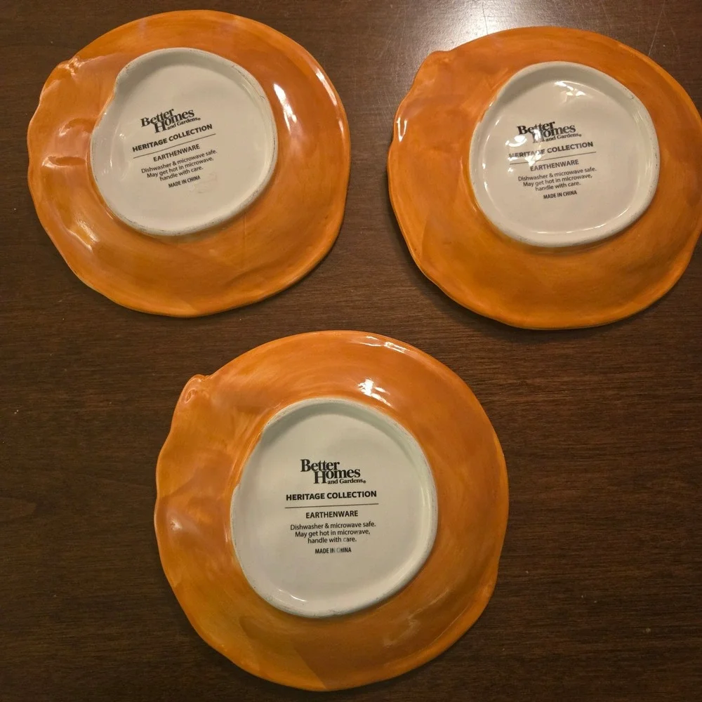 Better Homes and Gardens Heritage Collection Fox Earthenware Plates Set of 3